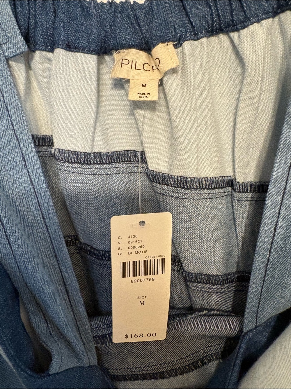 Pilcro (Anthropologie) Patchwork Indigo Blue Denim Midi Dress. NWT - Picture 6 of 12